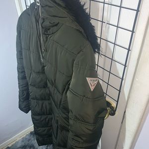 Parka with stitched sides